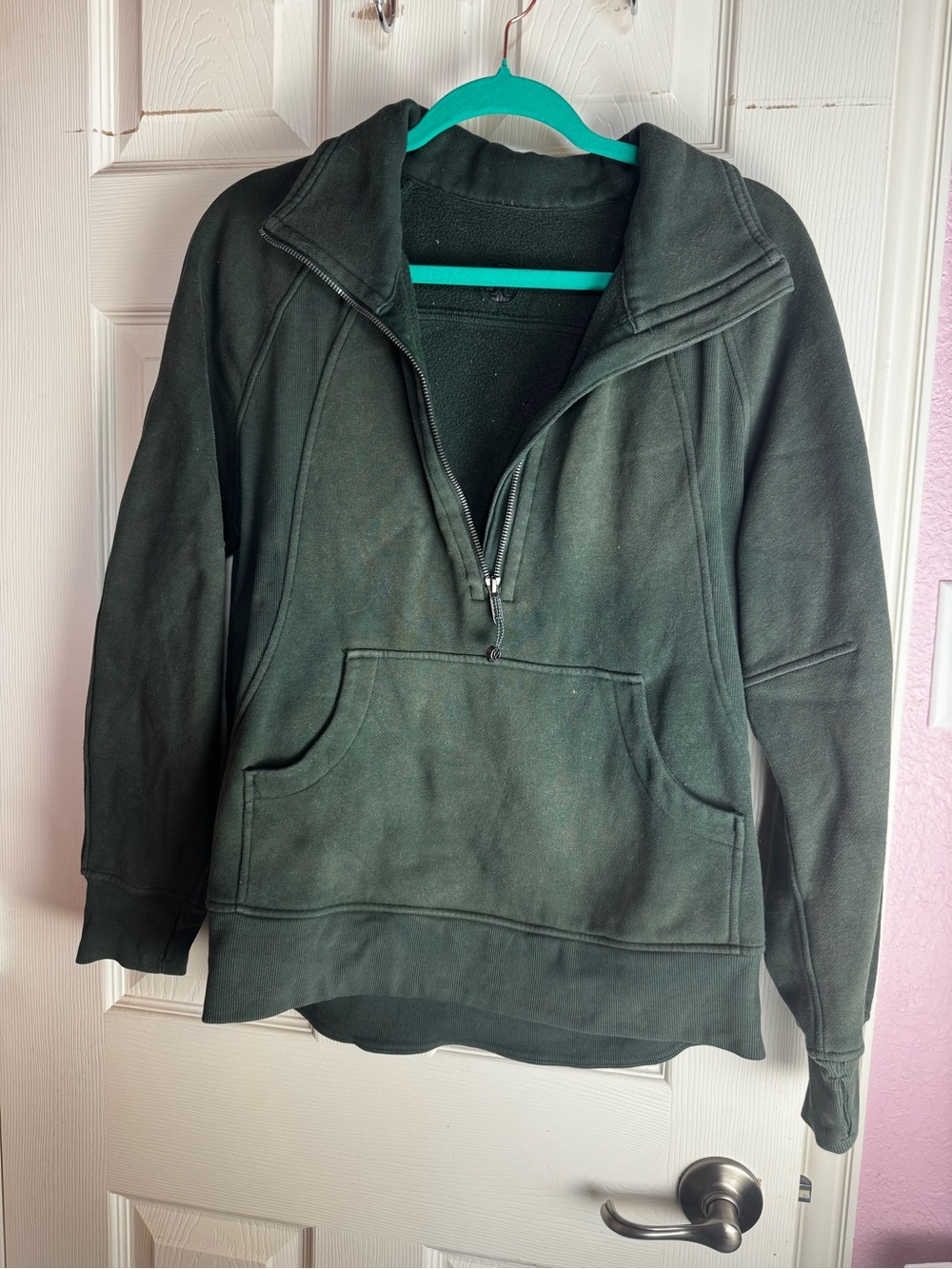 Lululemon Dark Green Half-Zip Fleece scuba full length